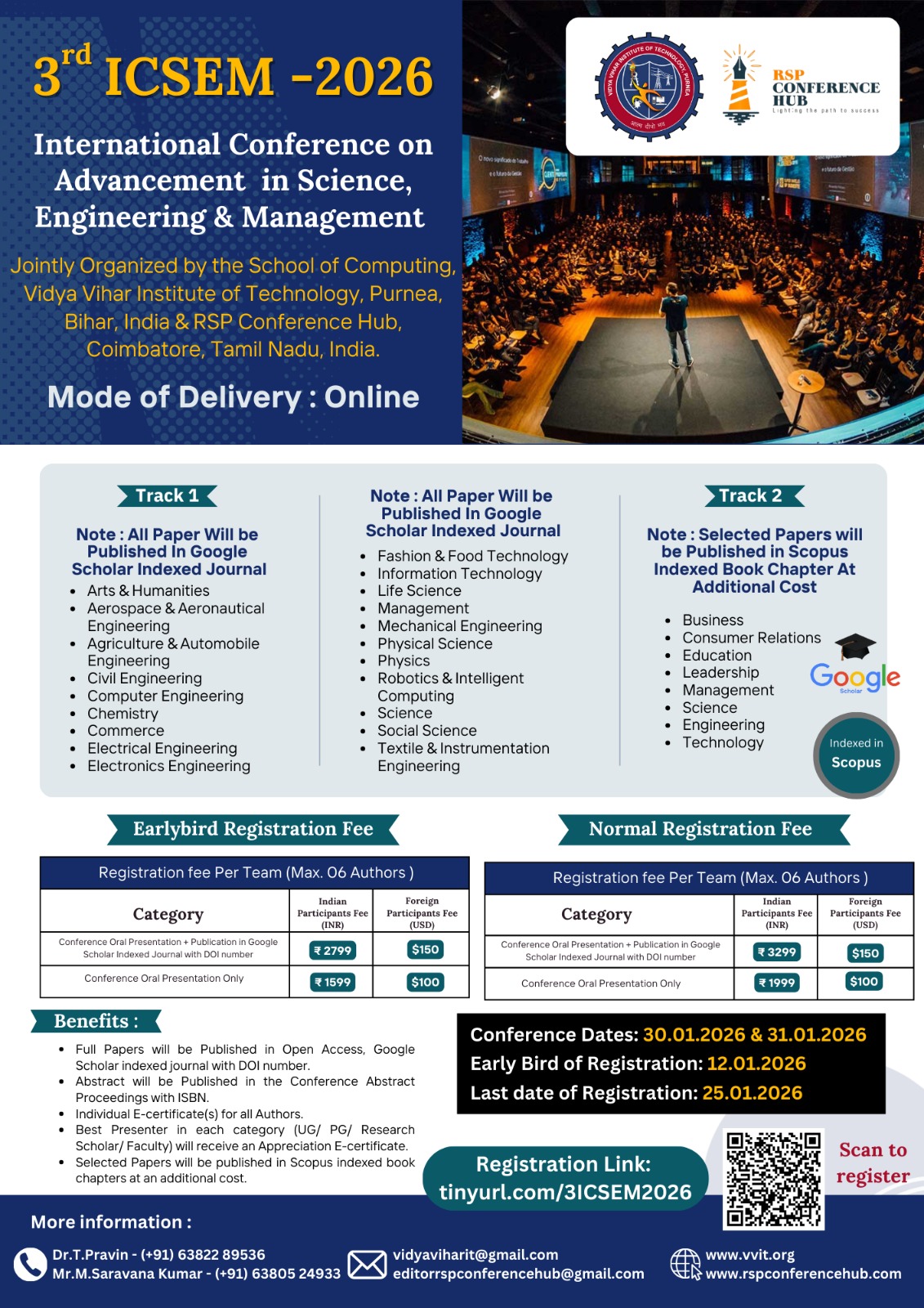 International Conference on Advancement in Science, Engineering & Management 3rd ICSEM 2026